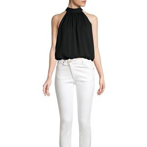 NWOT: Know Style Size Large Black w Gold Sparkles Sleeveless Mock Turtle Neck